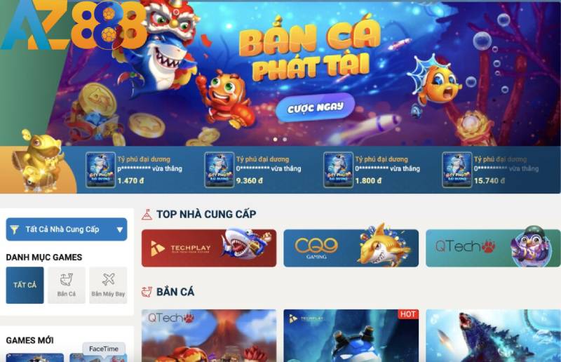 Bắn cá AZ888: Săn cá đại dương, rinh tiền triệu về túi 1 Sảnh bắn cá AZ888 được người chơi đánh giá cao về chất lượng